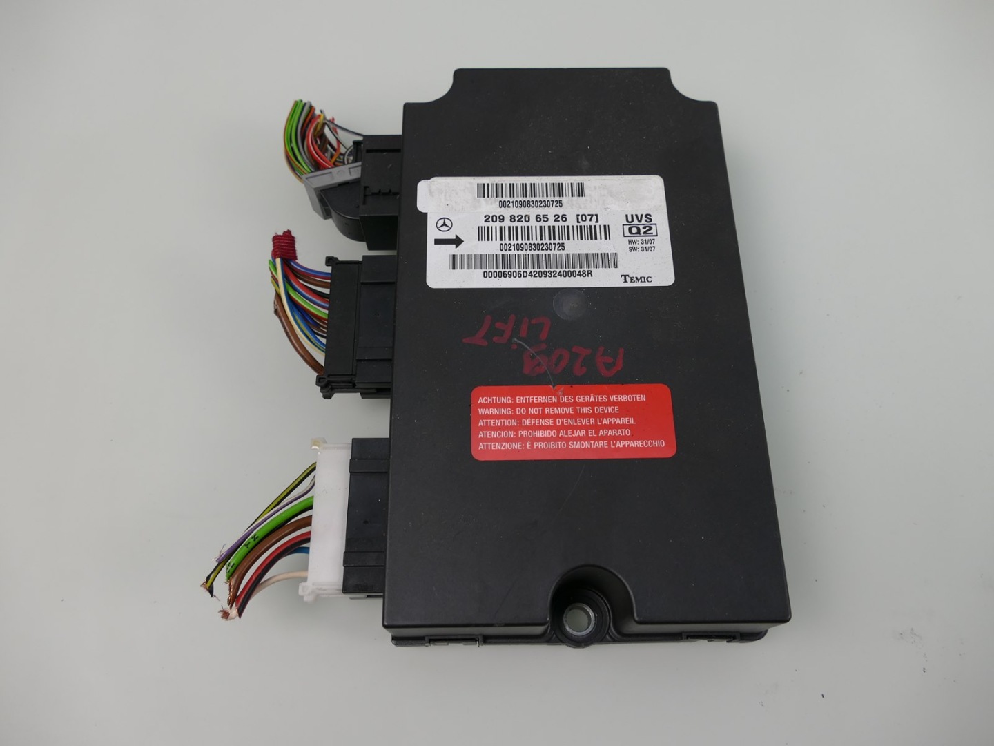 MERCEDES CLK A209 W209 CABRIO module roofs control unit Z KOSTKA 2098206526