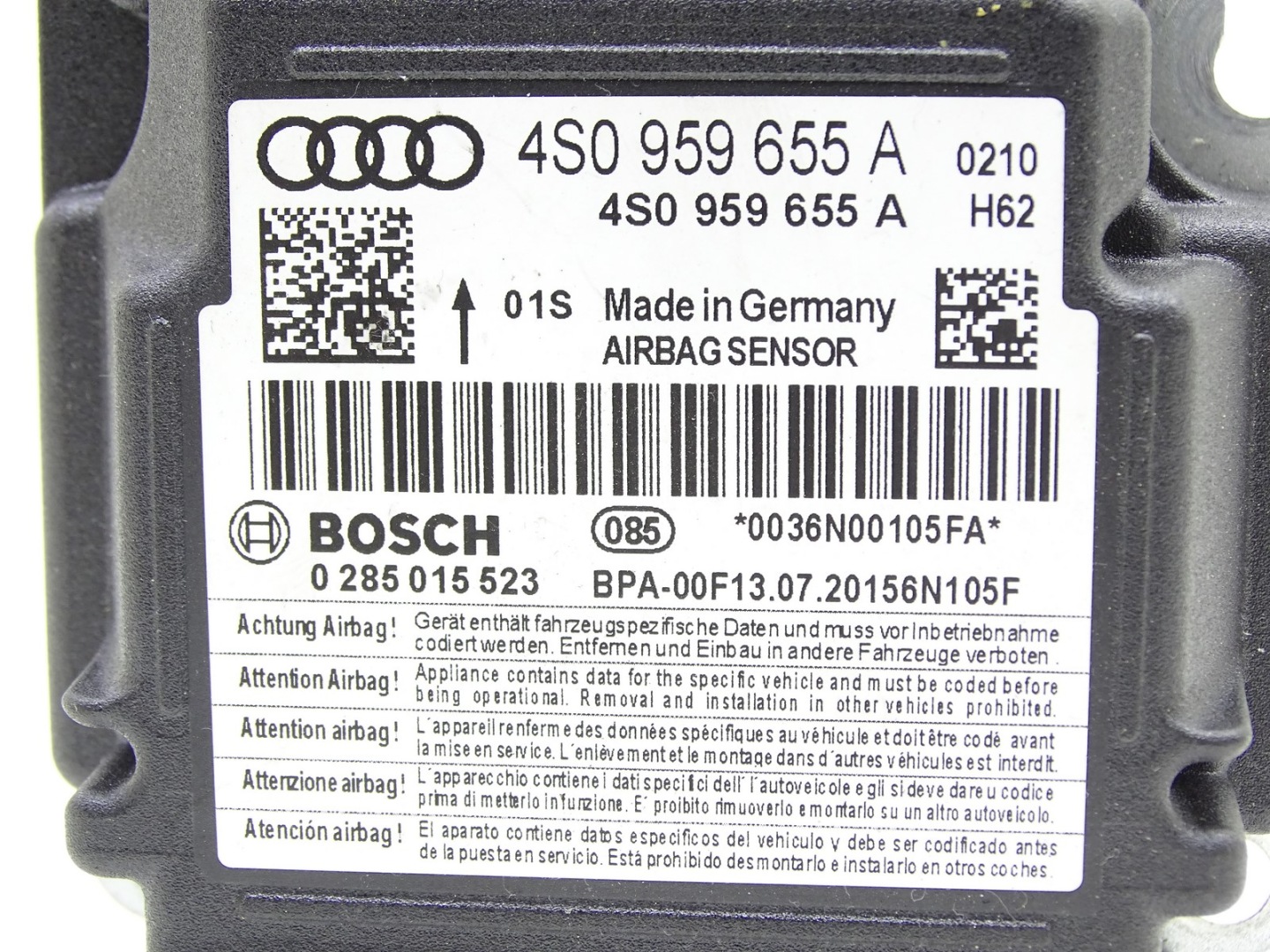 Module SENSOR Airbag AUDI R8 4S 5.2 FSI V10 4S0959655A