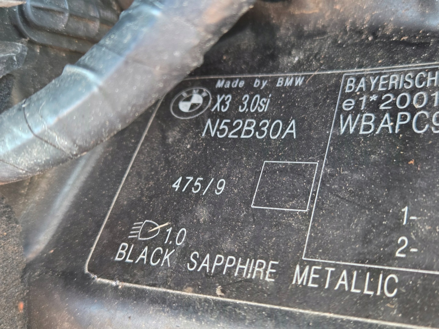 Capot BMW X3 E83 BLACK SAPPHIRE 475/9