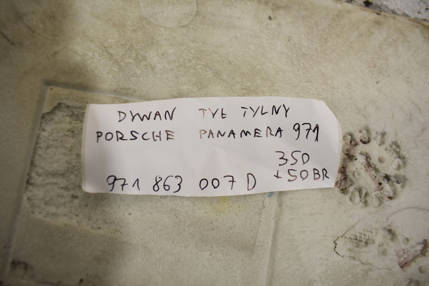 carpet rear part rear PORSCHE PANAMERA 971 1