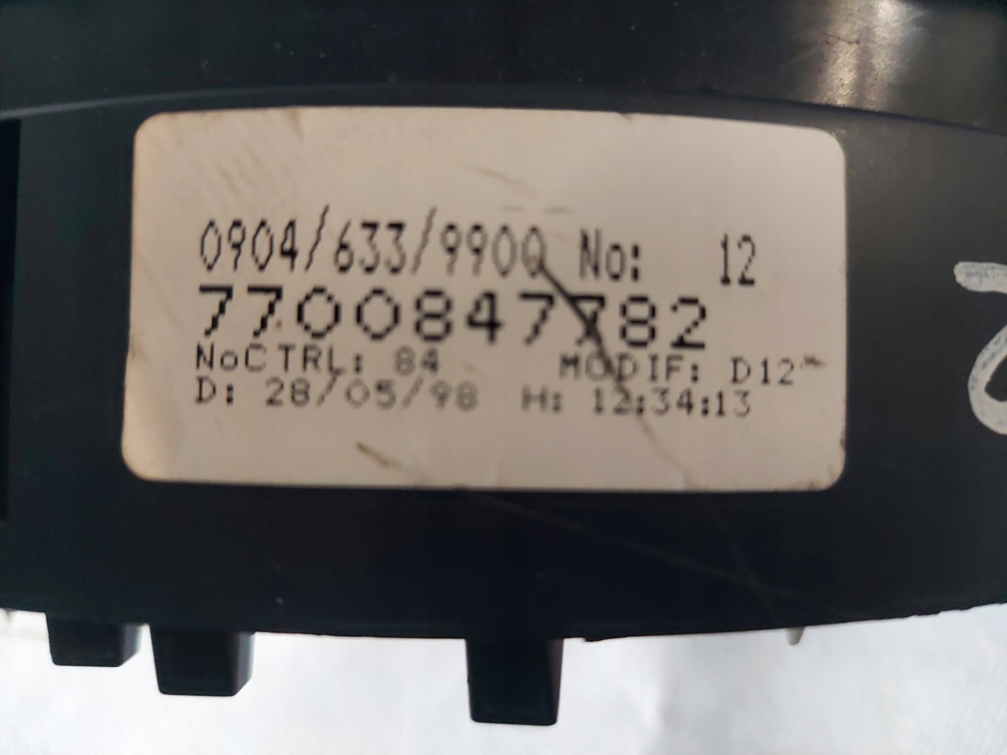 dials clock MEGANE and 1.6 B 7700847782