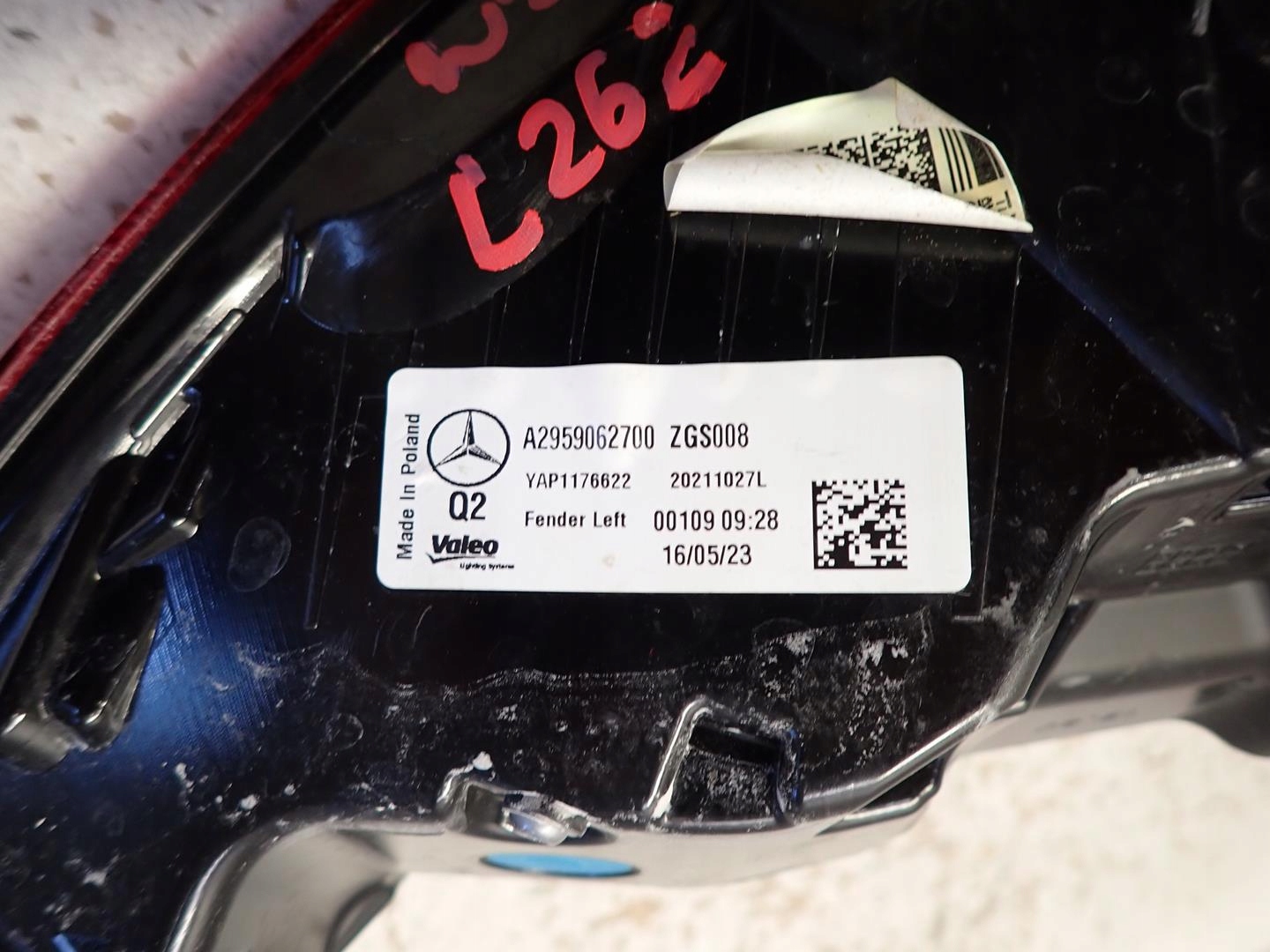 light rear part rear left MERCEDES EQE W295 2021- A2959062700