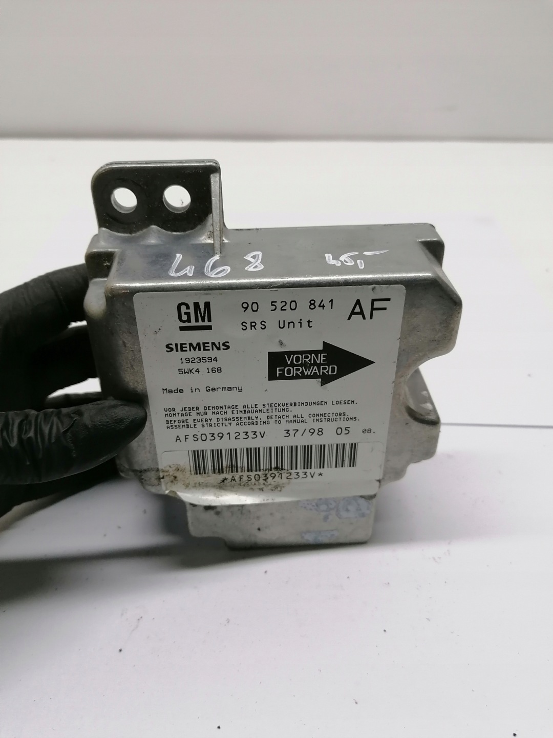modulo sensor airbag airbag ASTRA G II 90520841AF