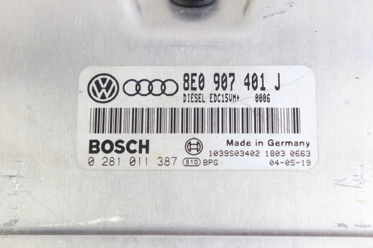 AUDI A6 C5 A4 B6 module control unit of the engine 2.5 TDI 8E0907401J