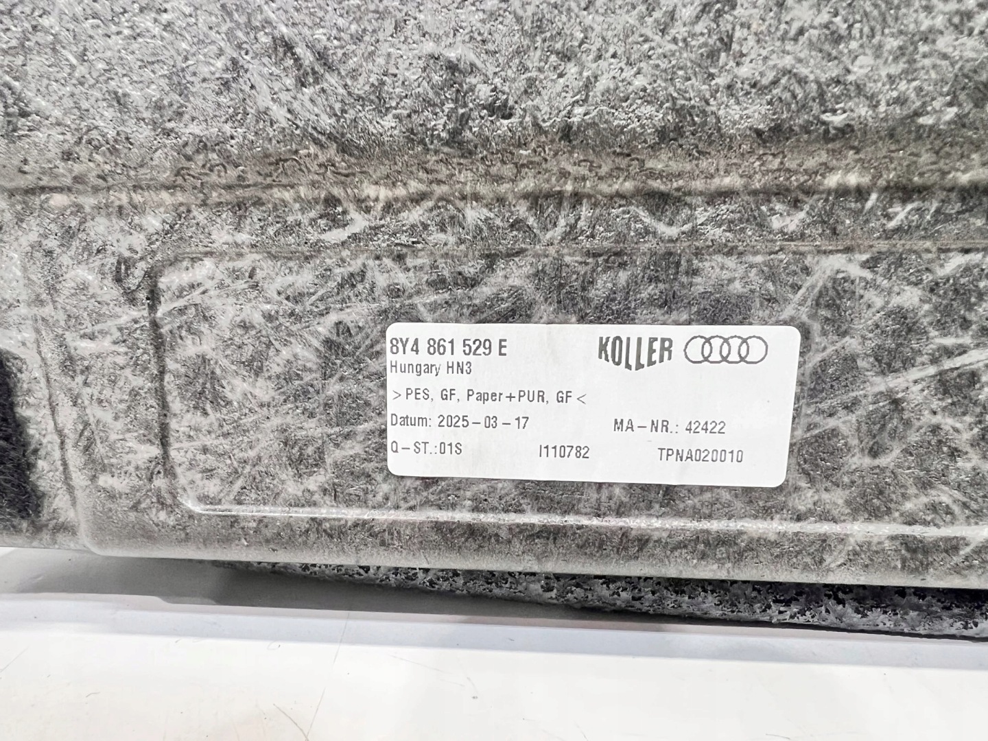 floor boot carpet AUDI A3 8Y SPORTBACK 8Y4861529E