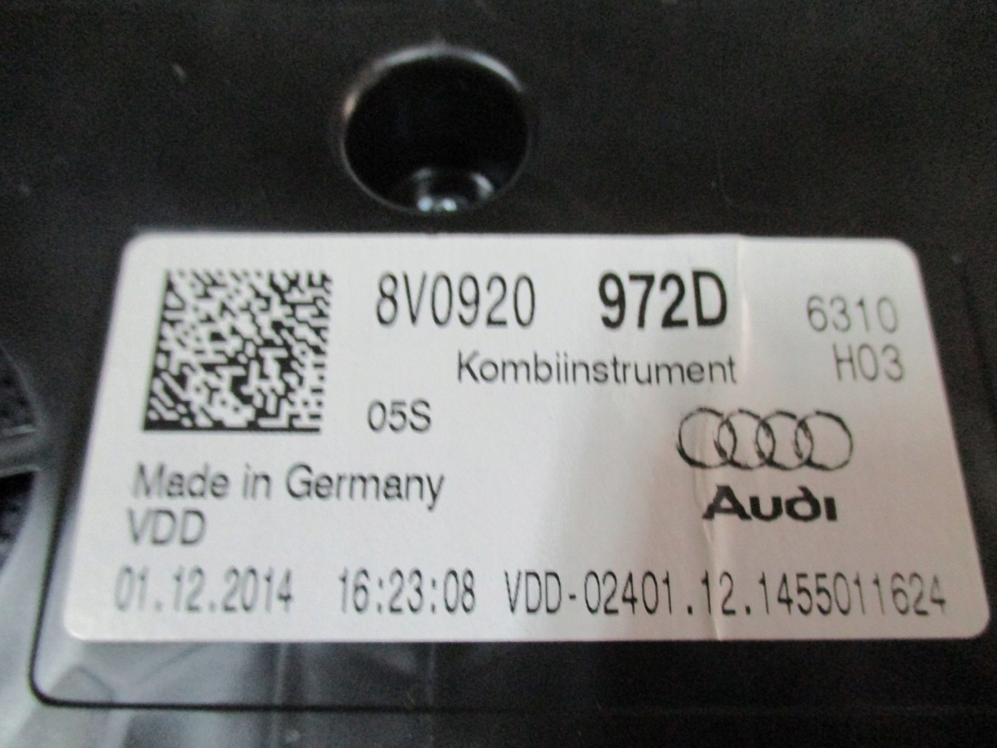 dials dials Audi A3 8V0 2.0 TDI 8V0920972D