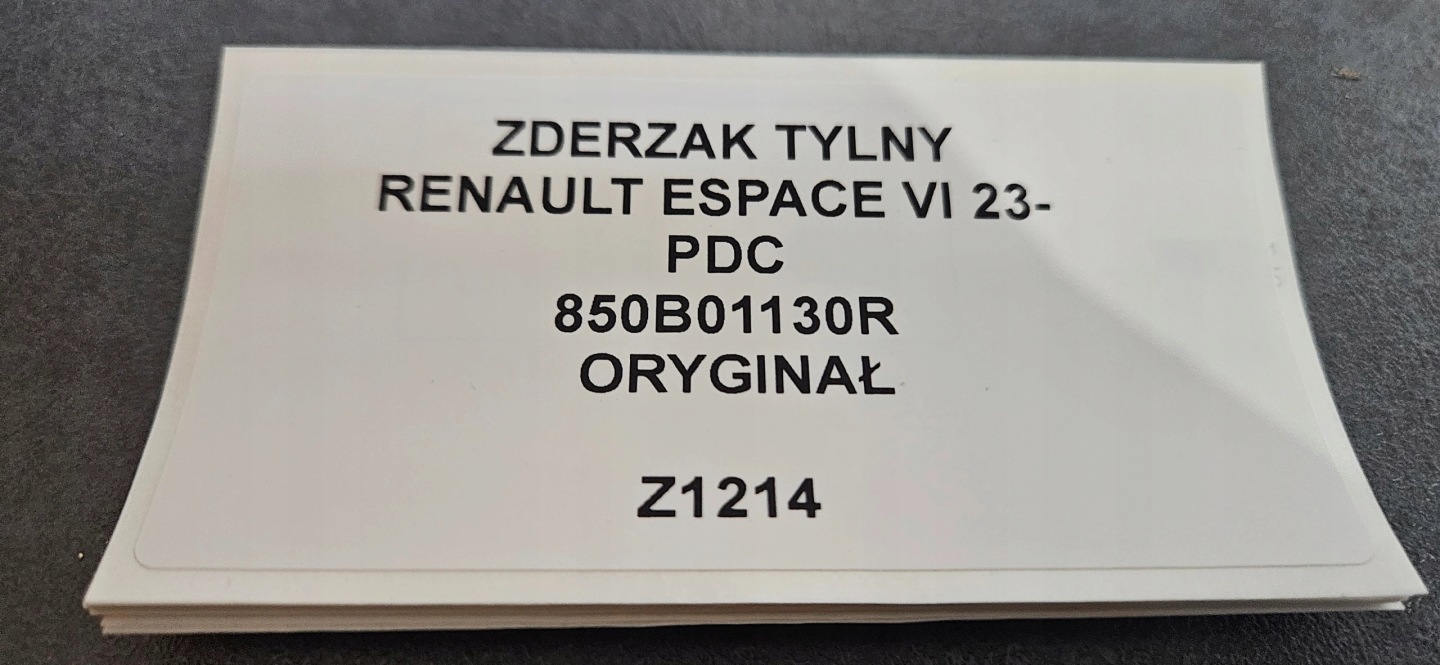 bumper rear RENAULT ESPACE VI 23- PDC 850B01130R original