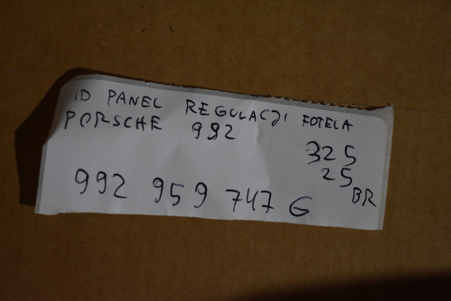 IDEALNY PANEL control seat PORSCHE 992 1