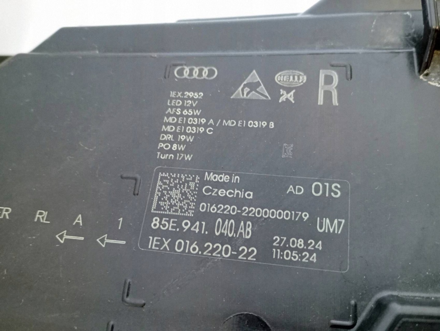 light front FULL LED right AUDI A6 E-TRON 85E 85E941040AB