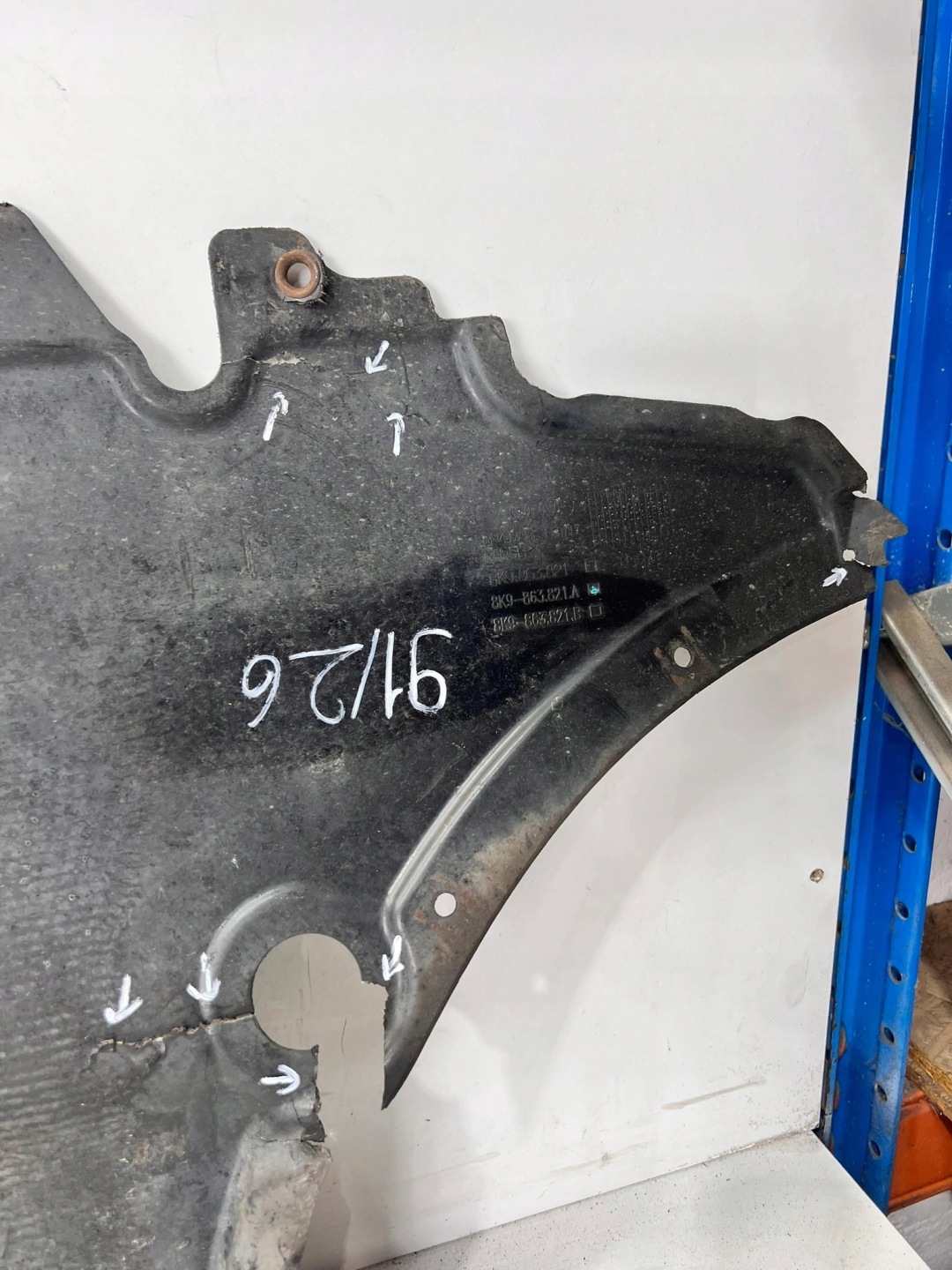 cover below engine cover AUDI A4 B8 ALLROAD 8K9863821A 91/26
