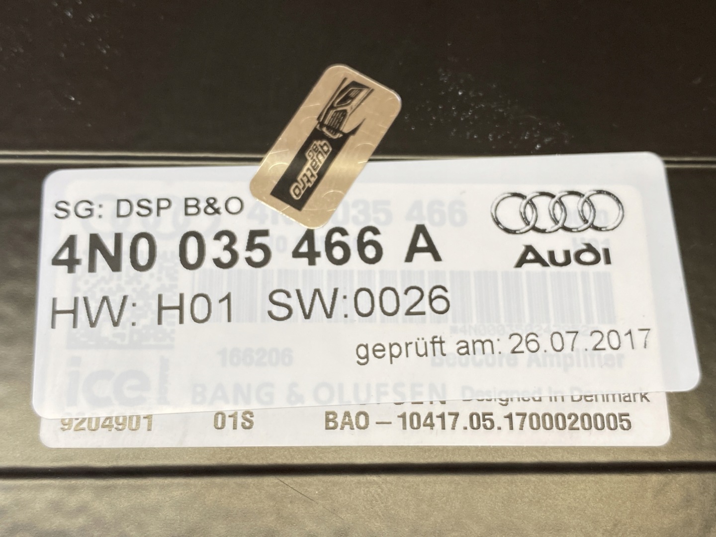 AUDI A6 A7 A8 Q8 amplifier bang OLUFSEN 4N0035466A