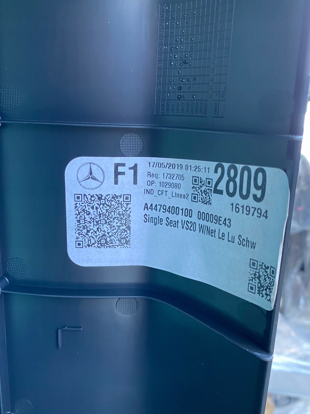 MERCEDES BENZ V W447 SITZE SITZ HECK A4479400100