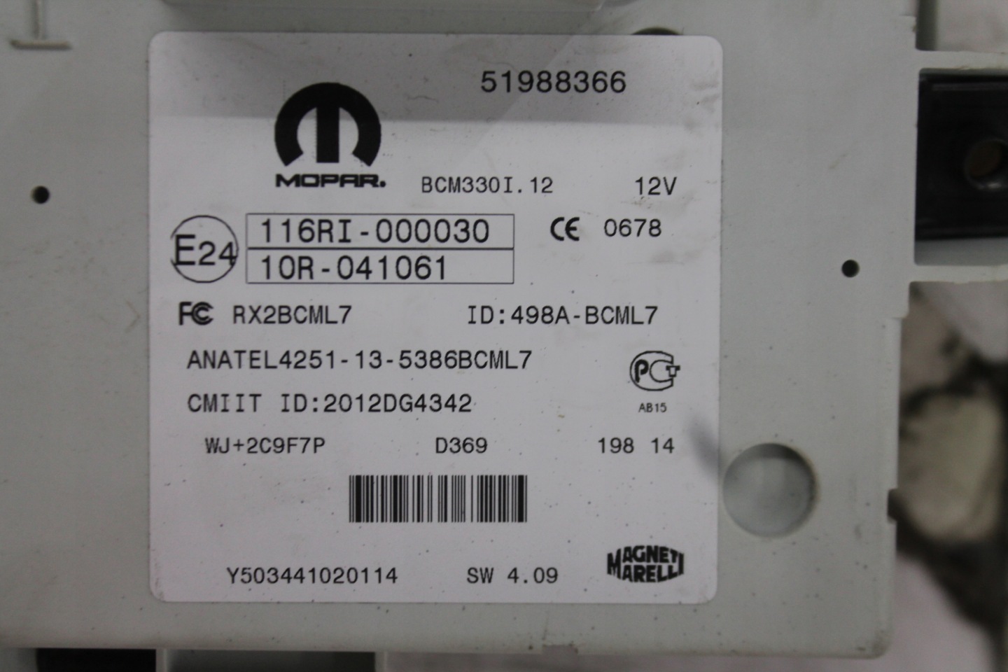 module control unit BSI BCM 51988366 FIAT 500L 12-17