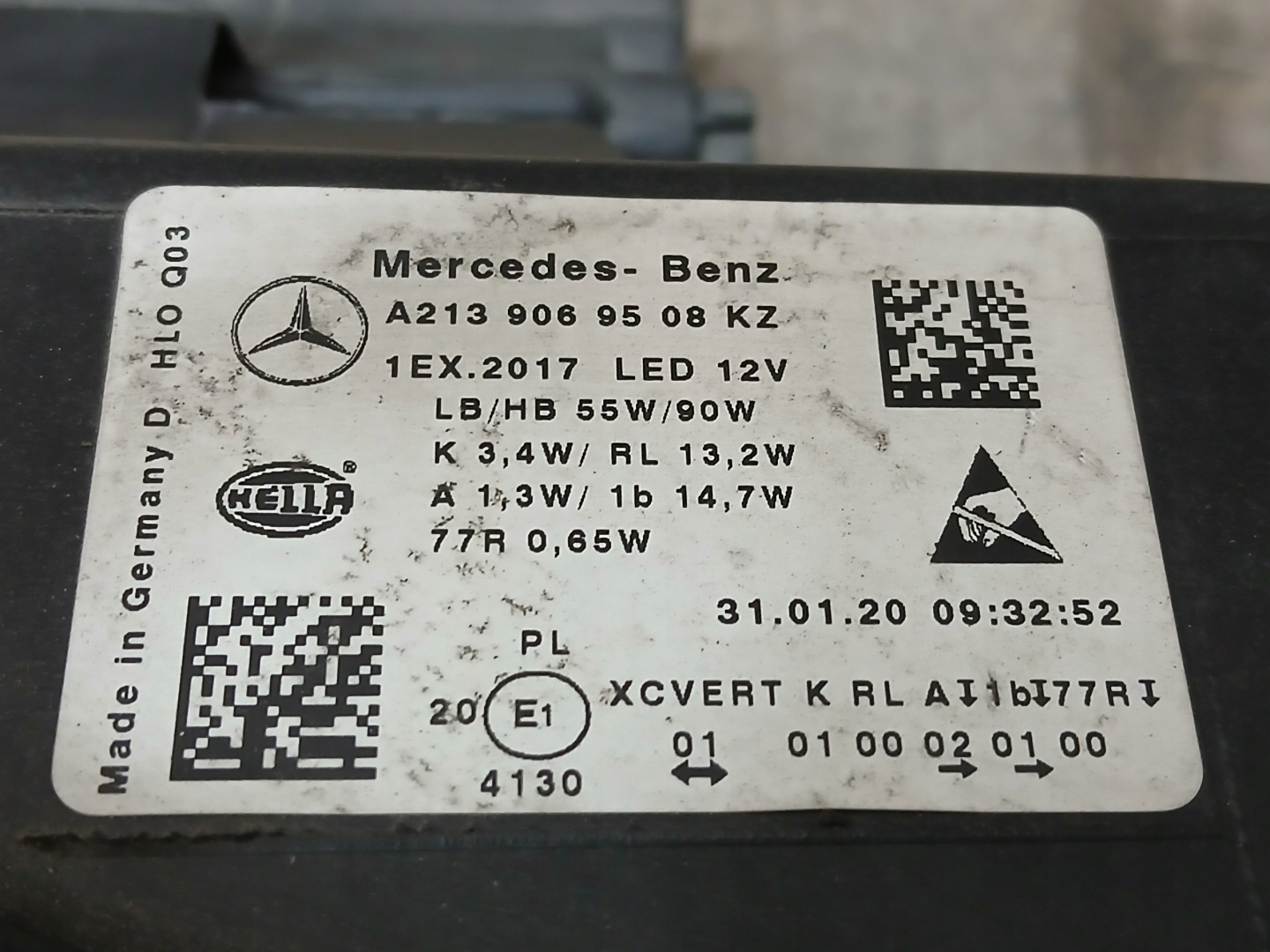 light front left MERCEDES E KLASA W213 MULTIBEAM FULL LED A2139069508KZ