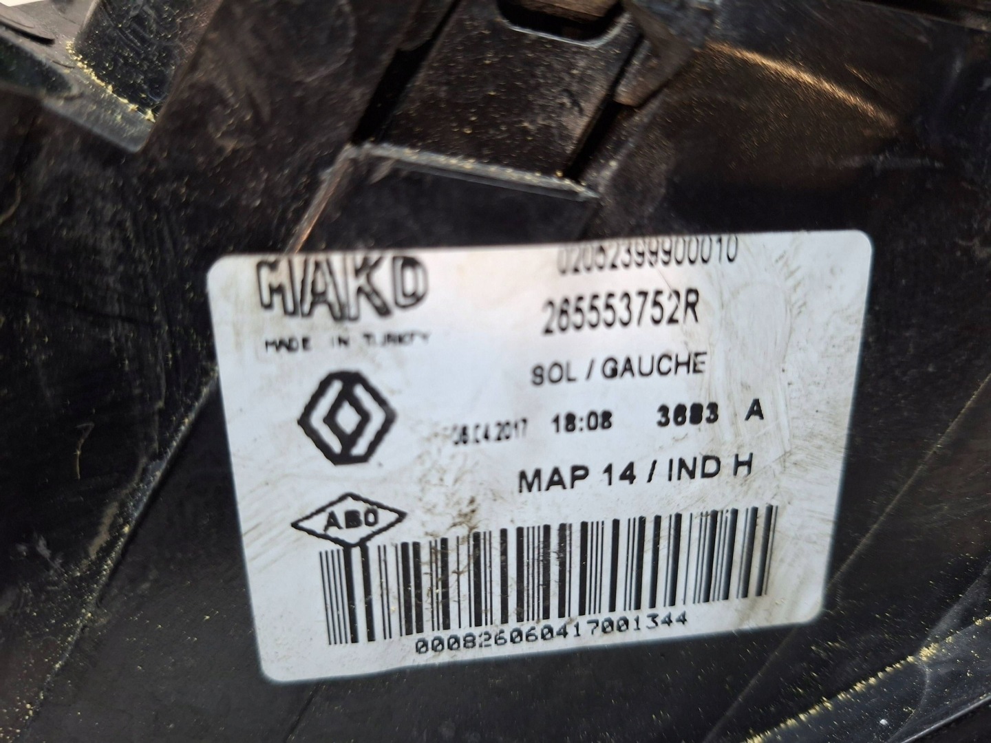 light rear left 265553752R RENAULT CLIO IV HB 2016