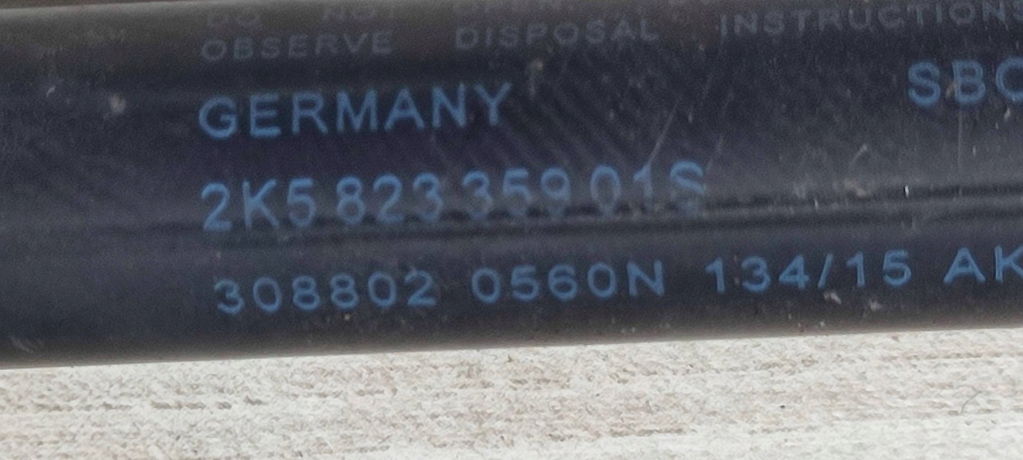 damper bonnets Volkswagen Caddy 2K5823359