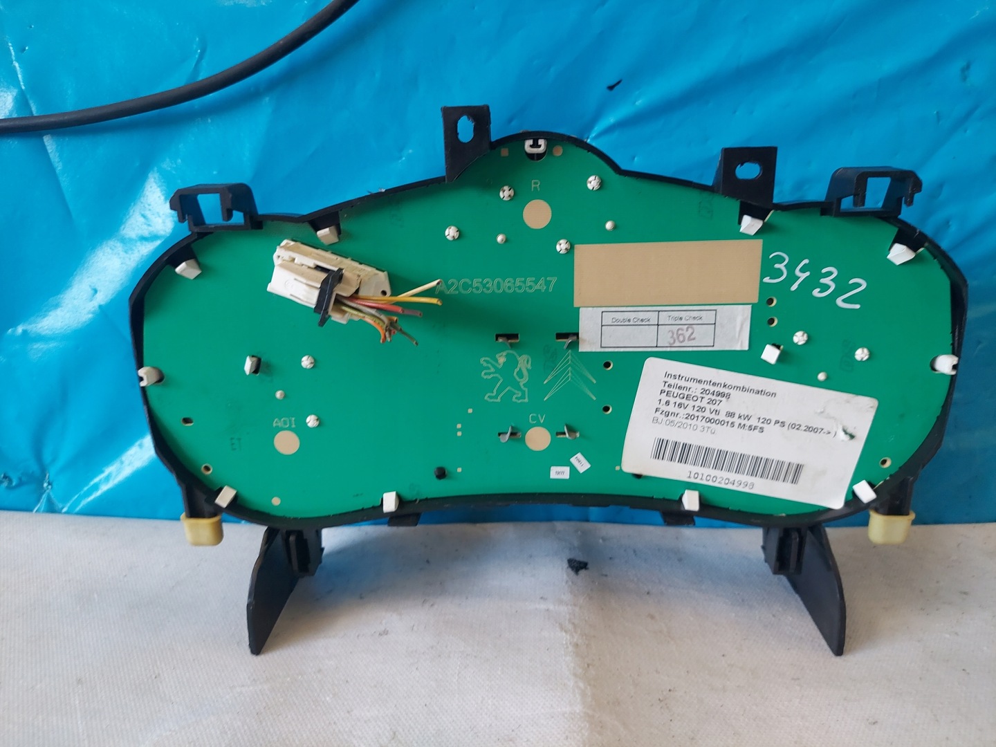 dials clock PEUGEOT 307 1.6 HDI P9661323180