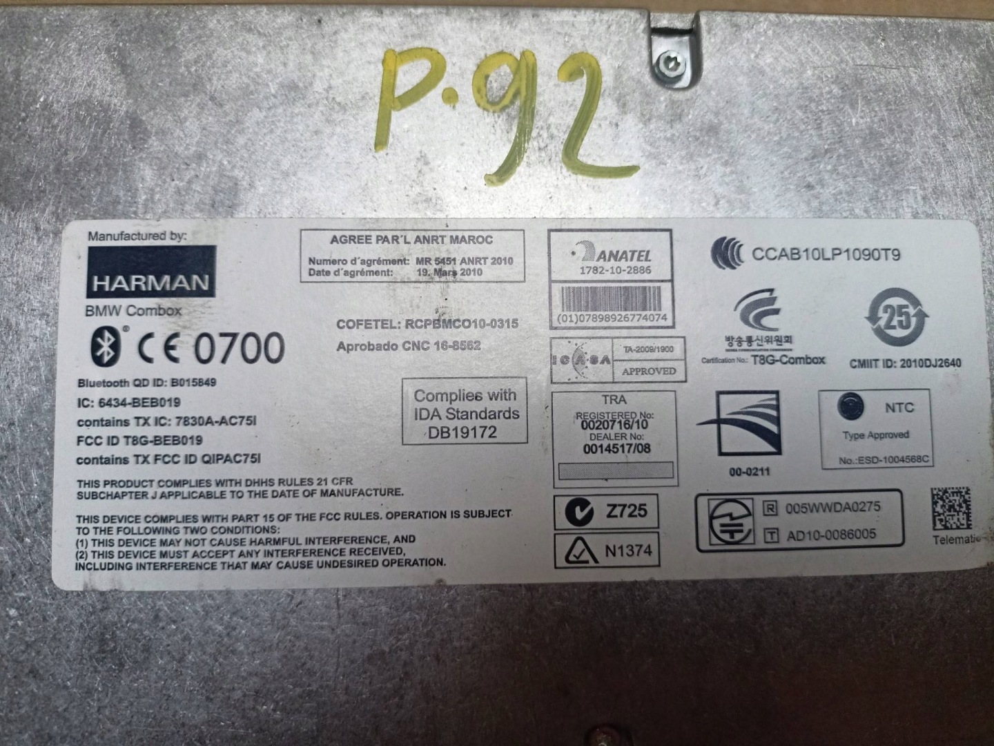 control unit Bluetooth BMW 3 F30 2013 7830A-AC75I