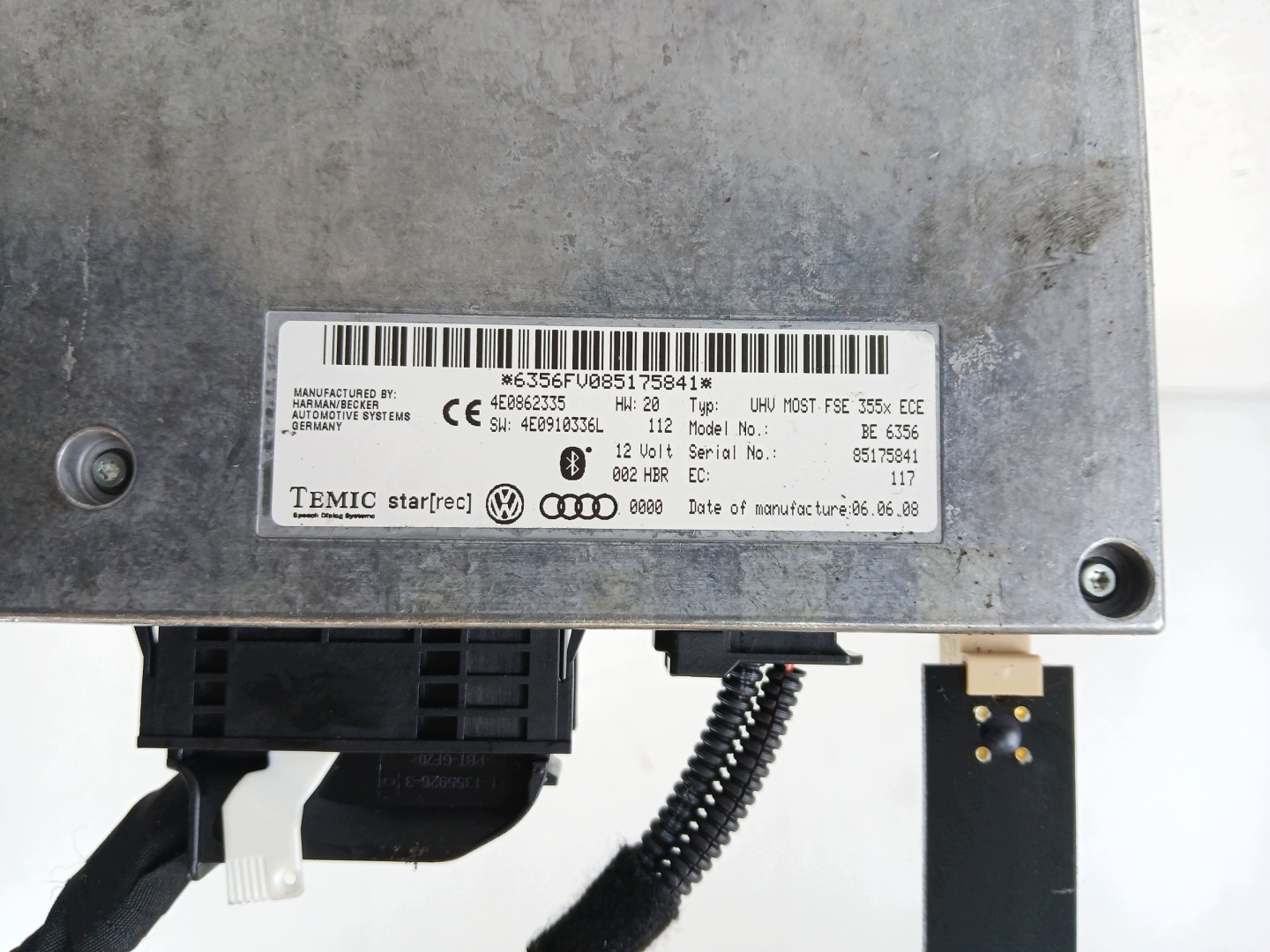 AUDI A6 C6 Centralina modulo BLUETOOTH 4E0910336L