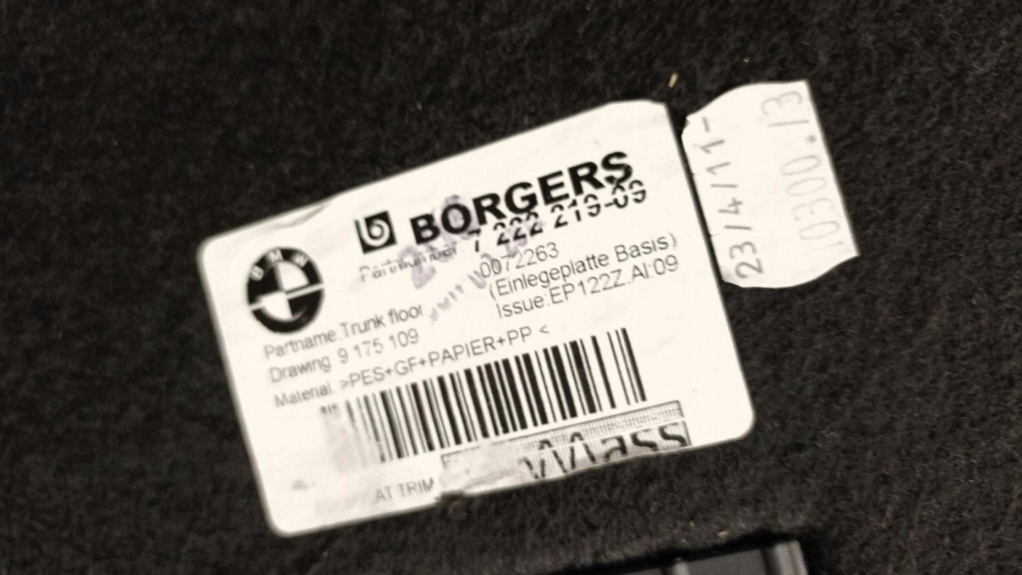 BMW X3 F25 floor mats boot 7222219