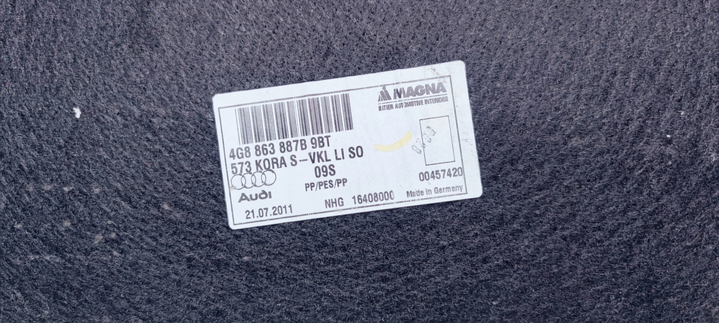 boot upholstery left AUDI A7 4G8863887B