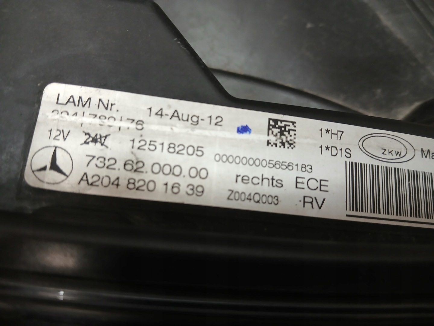 light front right MERCEDES GLK W204 LIFT XENON LED ILS A2048201639