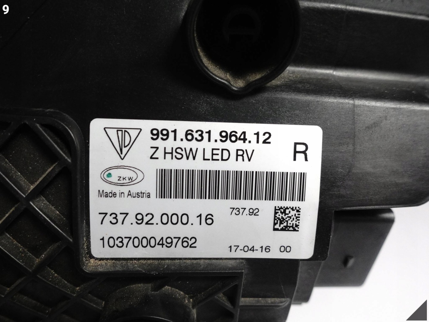 PORSCHE 991 LIFT MK2 light FULL LED right front EUROPA BLACK/black USZKO.