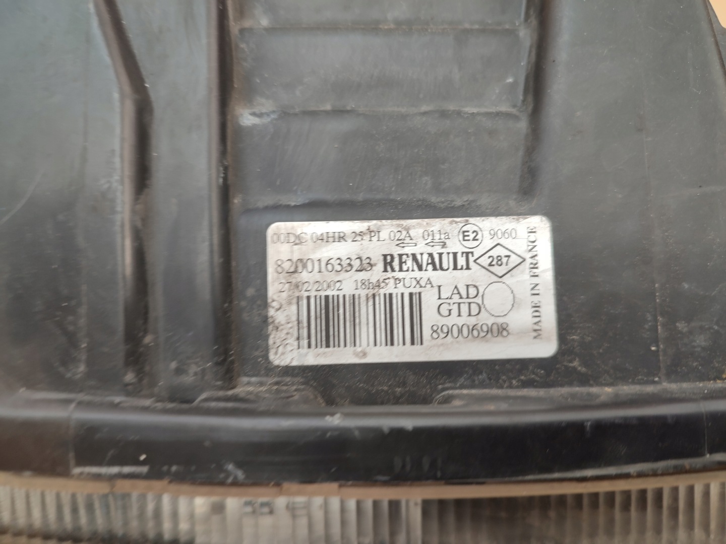 light left front REFLEKTOR RENAULT LAGUNA II XENON 8200163323 89006908