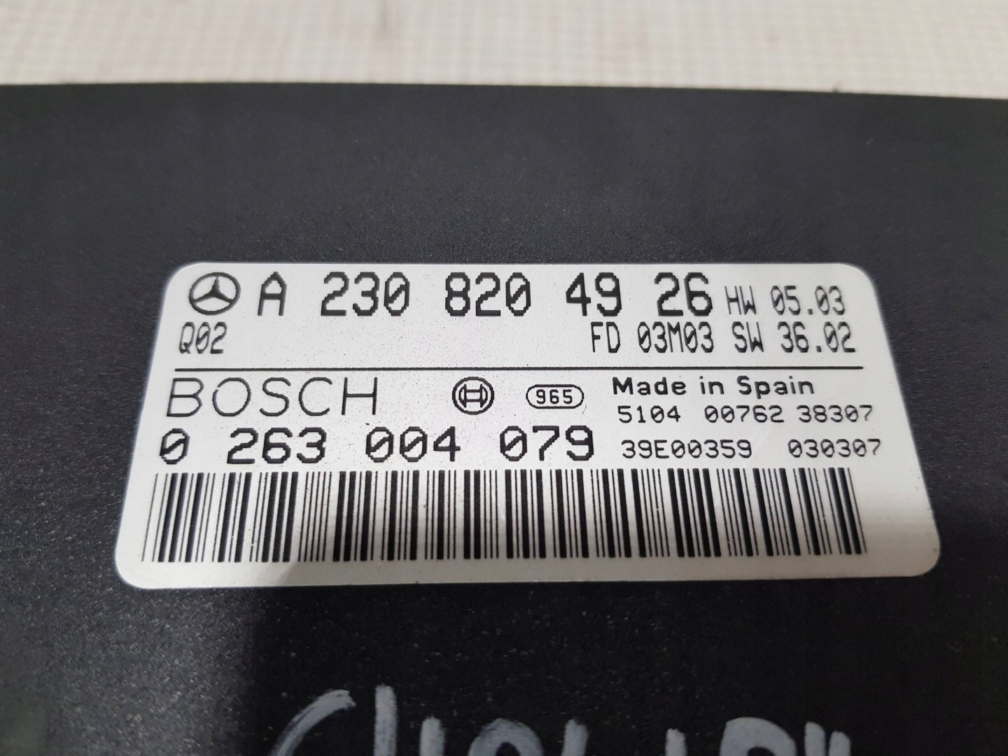 module control unit PDC MERCEDES SL R230 2308204926