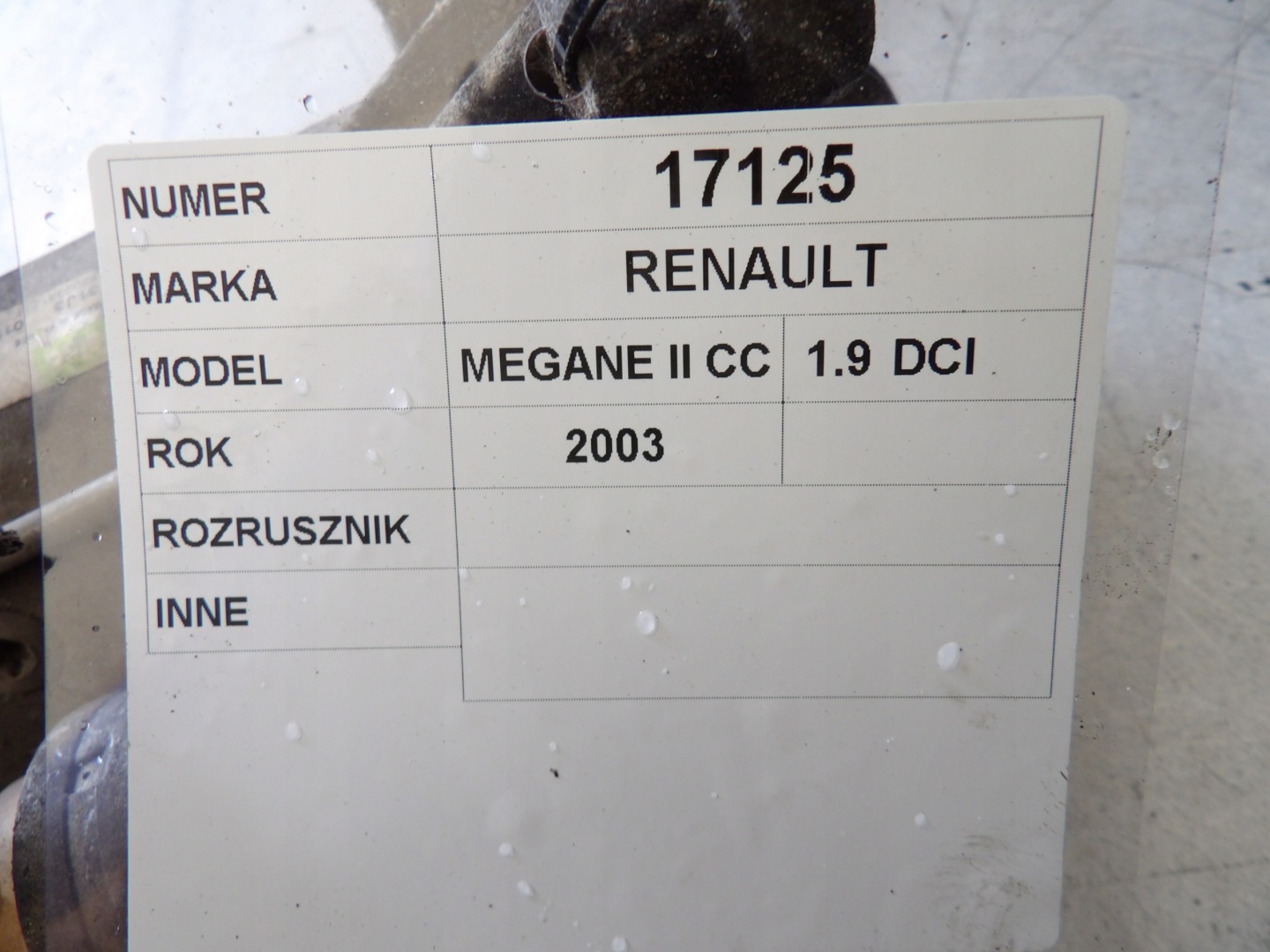 Renault Megane II CC coupe starter 8200331251 D7R49