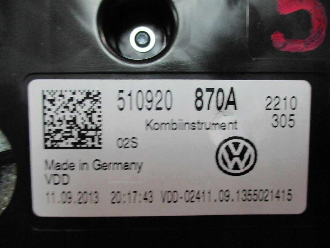 dials dials Vw Golf Sportsvan 510920870A