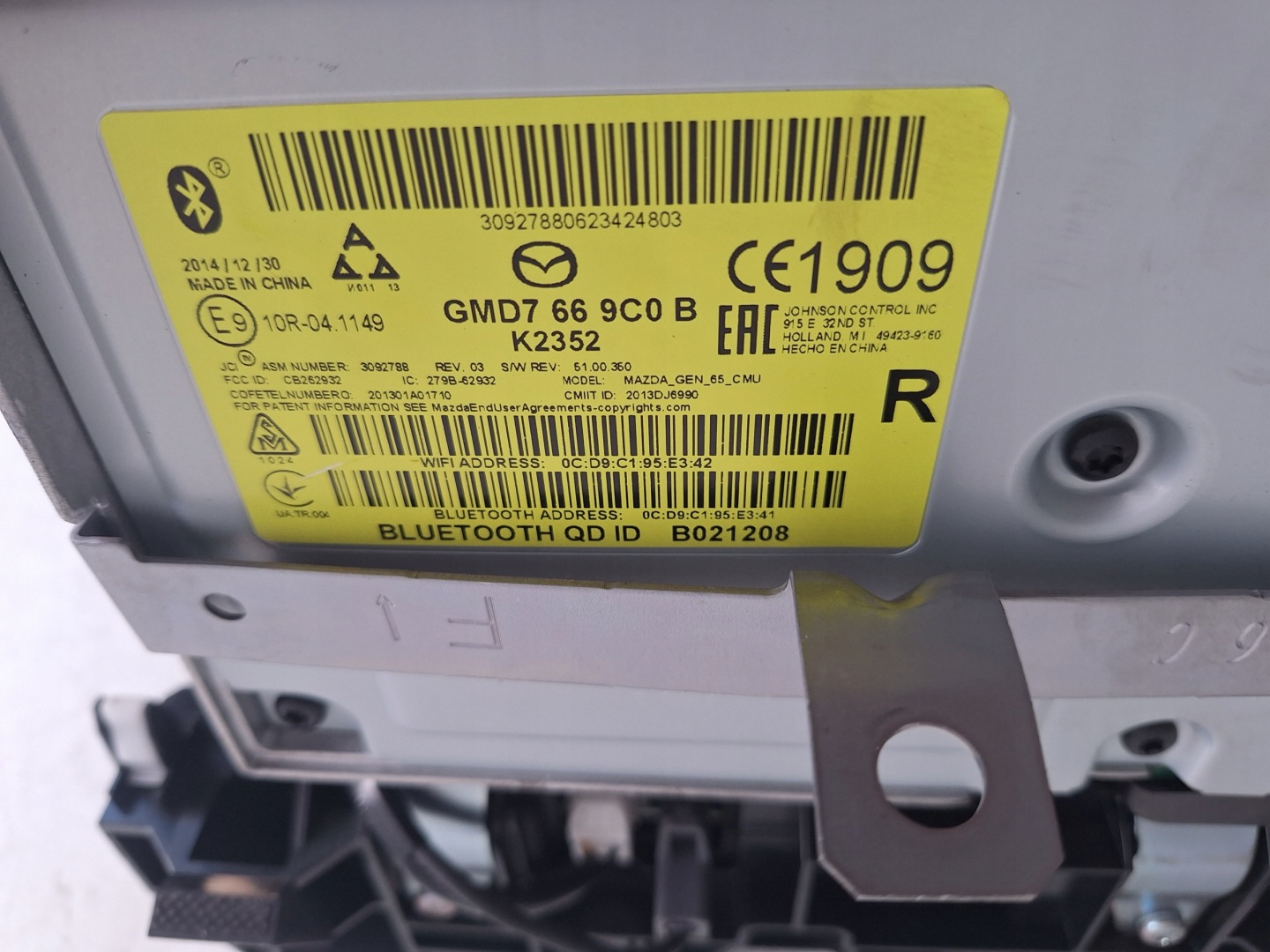 MAZDA CX-5 11-14 MOULD BLUETOOTH NAVI GMD7669C0B