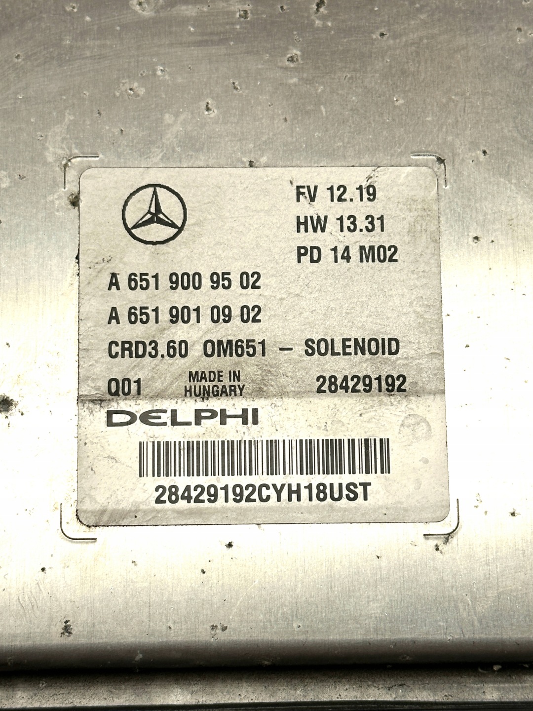 MERCEDES CLA W117 2.2CDI A klasa computer control unit of the engine ECU A6519009502