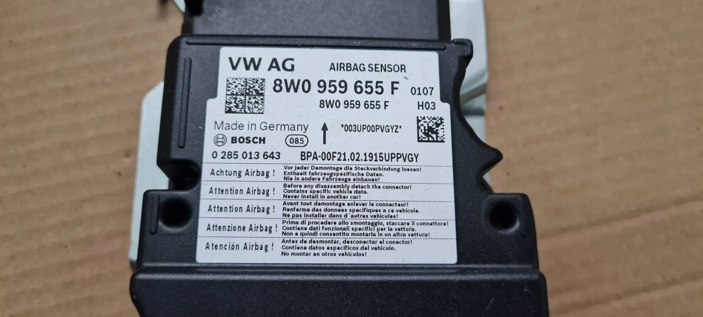 A4 B9 8W MODULO CENTRALINA SENSOR AIRBAG 8W0959655F A5 8W