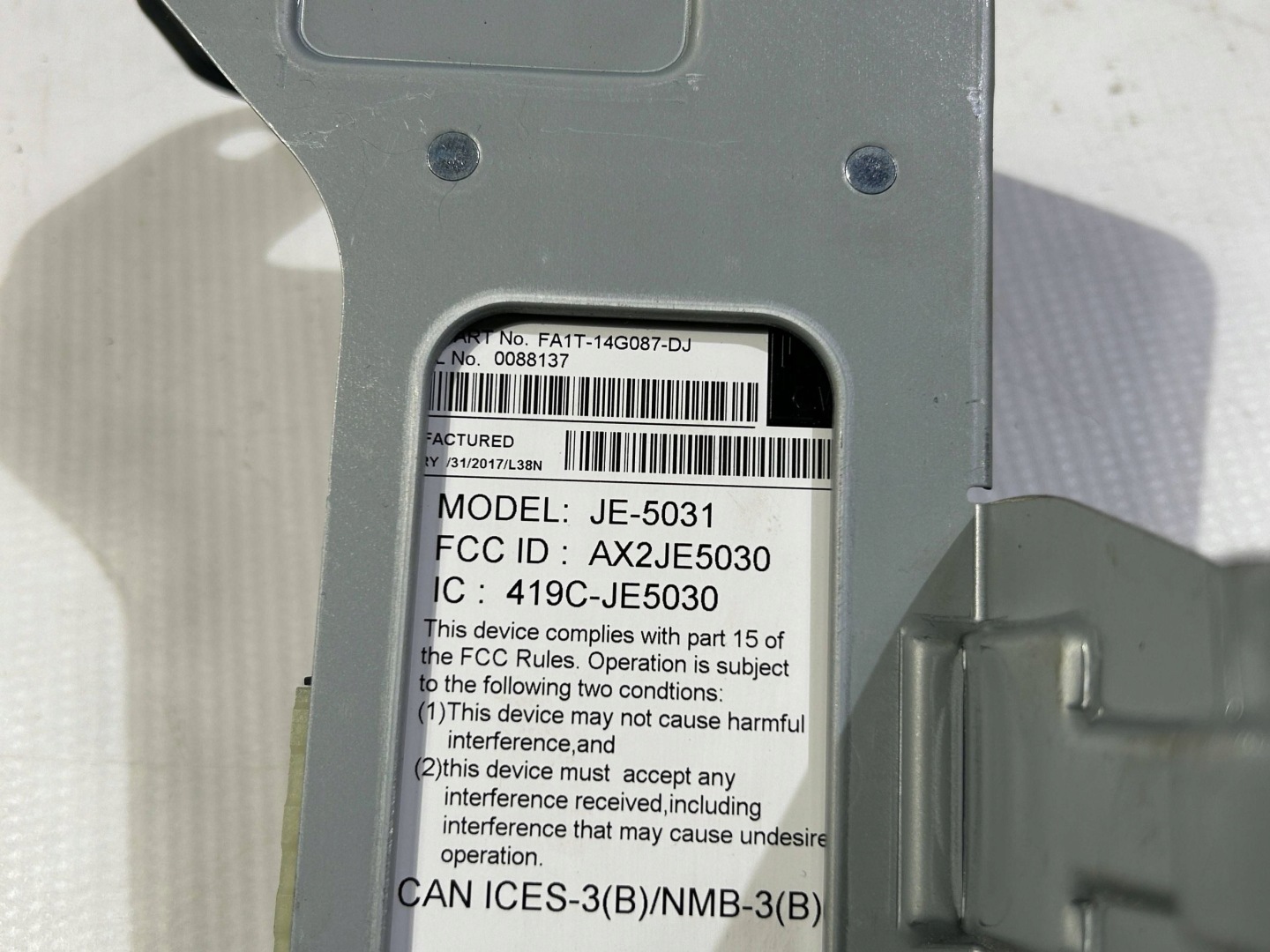 module control unit rozpoznawania mowy telematic Lincoln Continental 2017r
