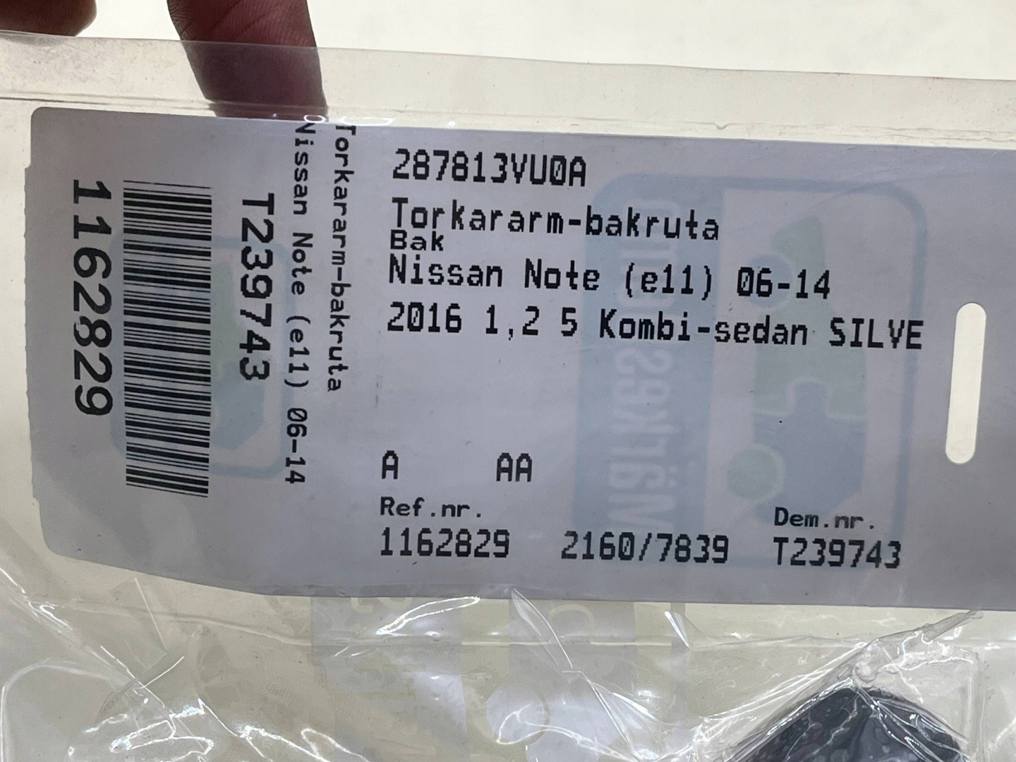 NISSAN NOTE Scheibenwischer heckklappe 287813VU0A !J