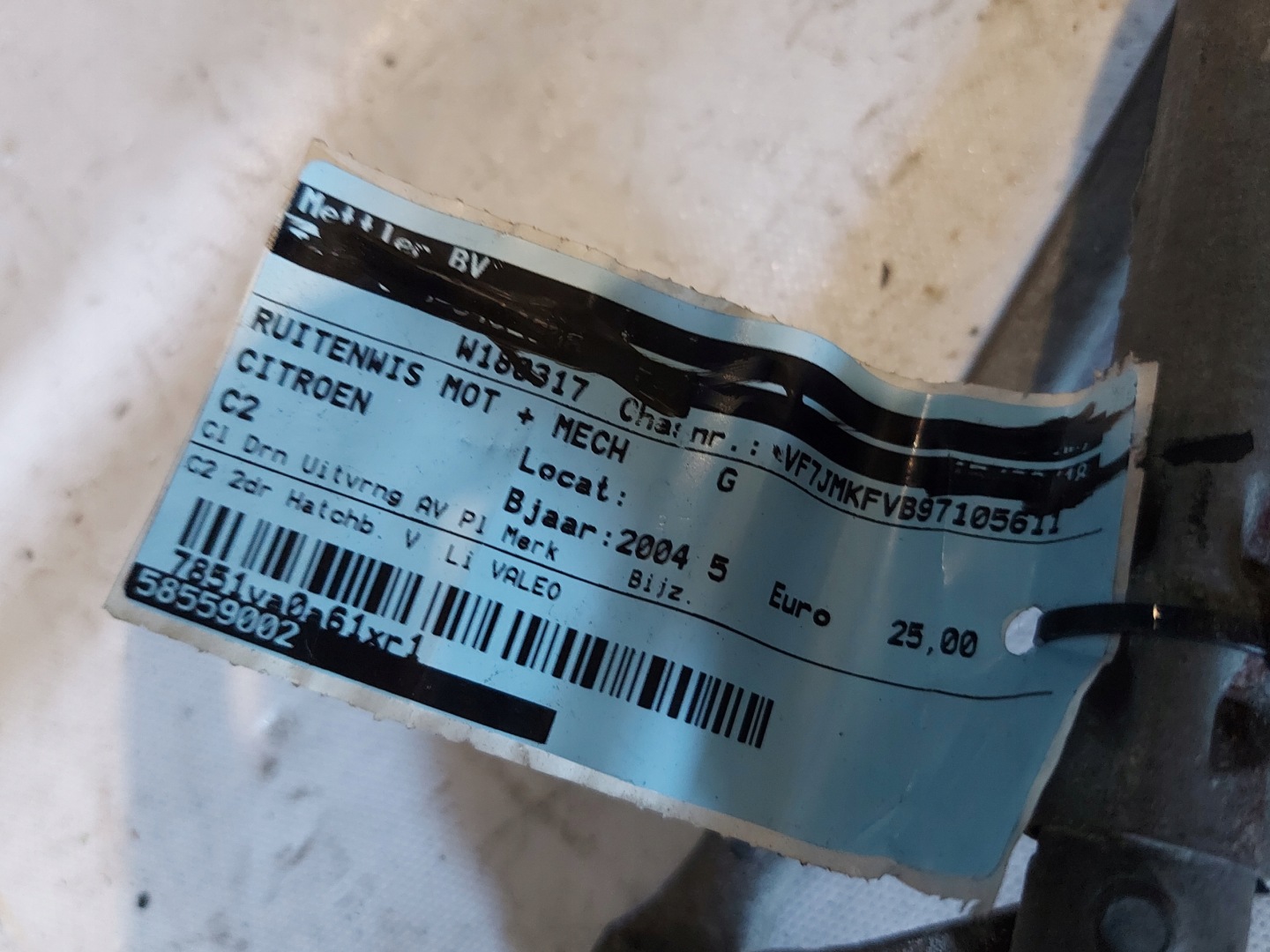 wiper mechanism CITROEN C2 53559002 front
