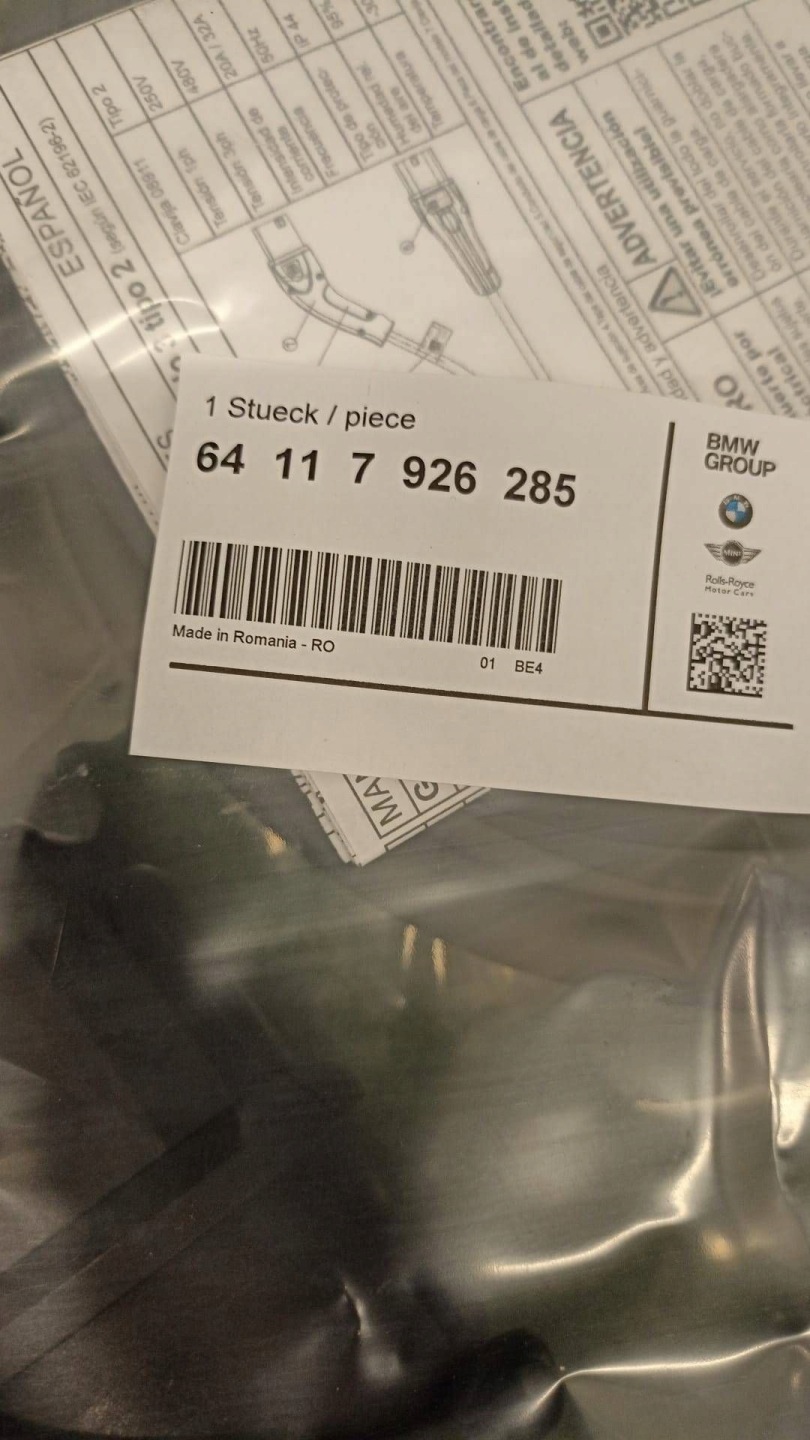 BMW KABEL Schlauch LADOWANIA neu Original 7926285