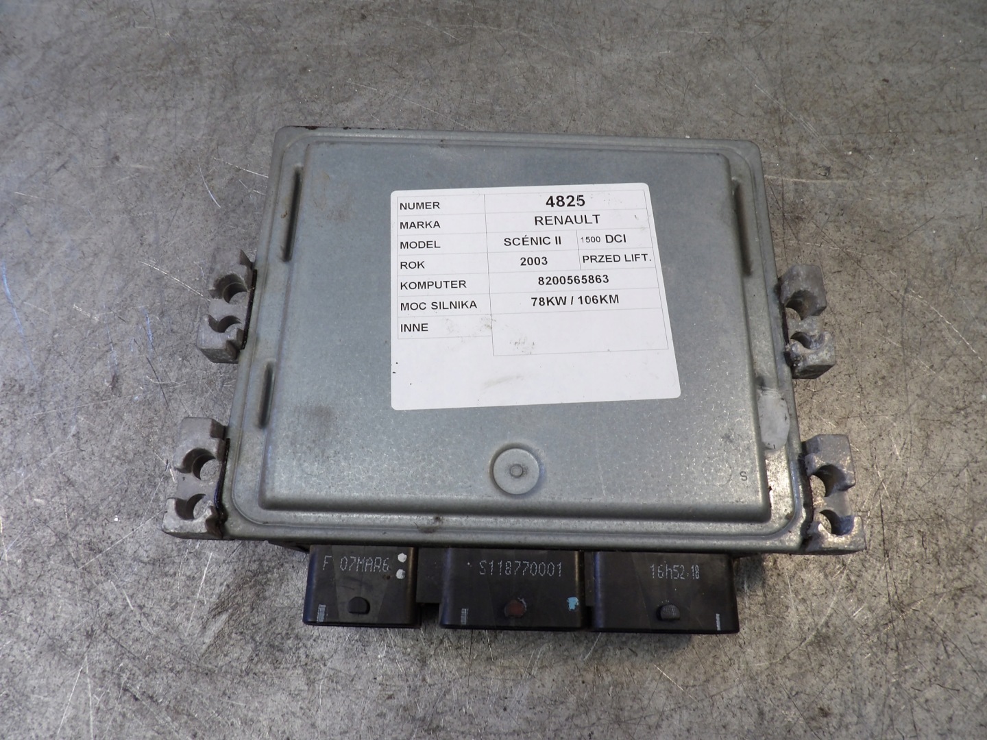 Renault Scenic II computer, control unit S122326109A 8200565863 8200592611