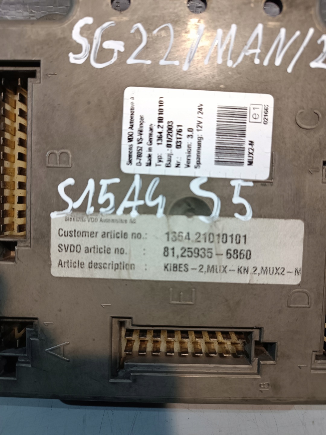 MAN AUTOBUS control unit MUX2-M 1364.21010101 031761