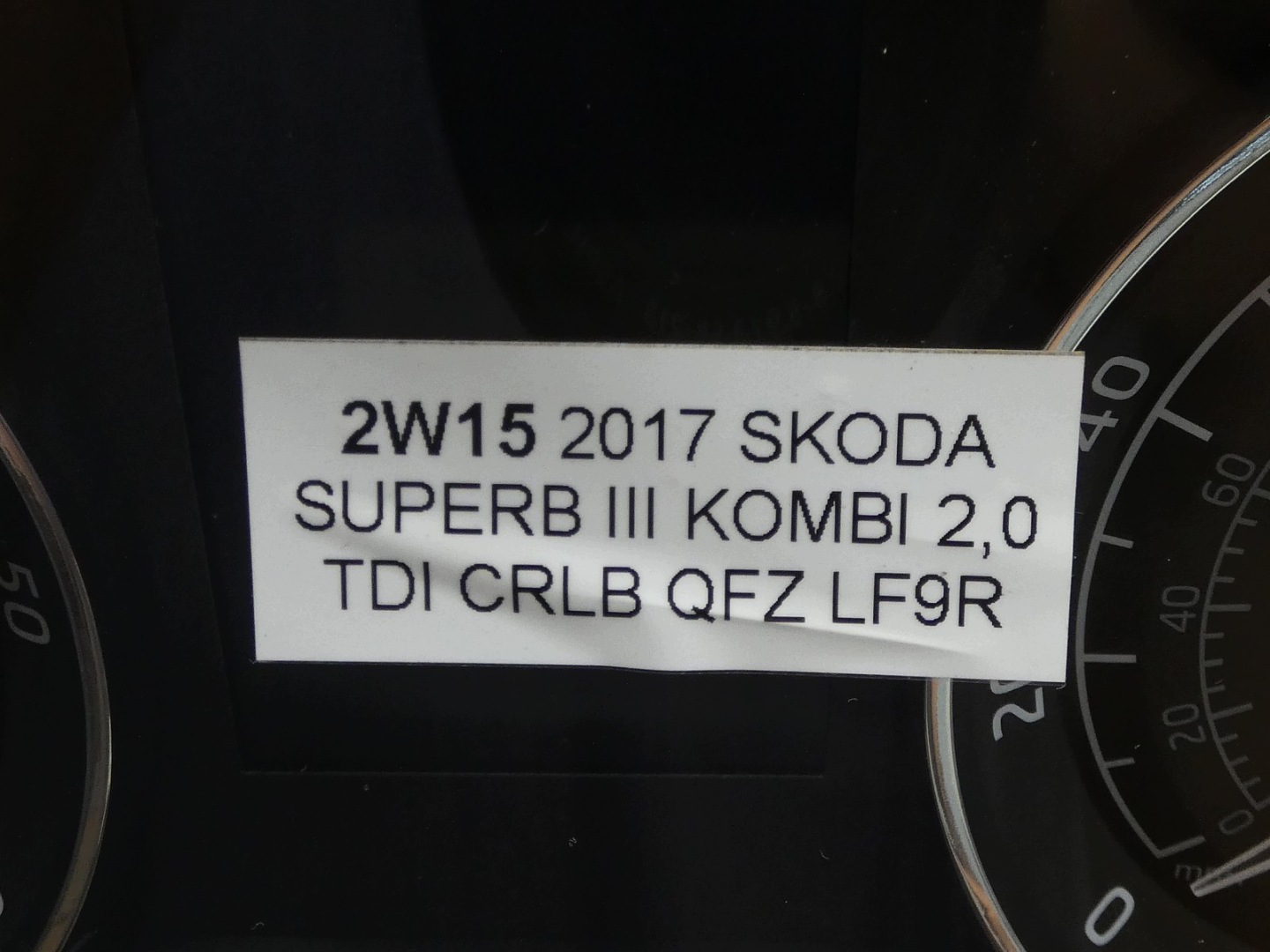 dials clock dials display SKODA SUPERB III 2.0 TDI CRL 3V0920941A
