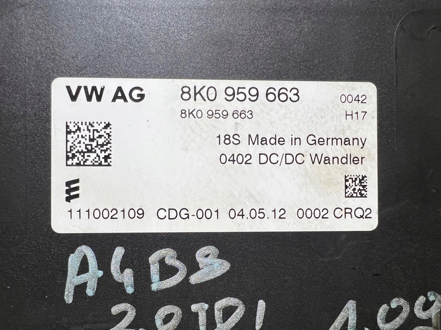 AUDI A3 8P A4 A5 A6 Q5 STABILIZATOR control unit voltage module 8K0959663