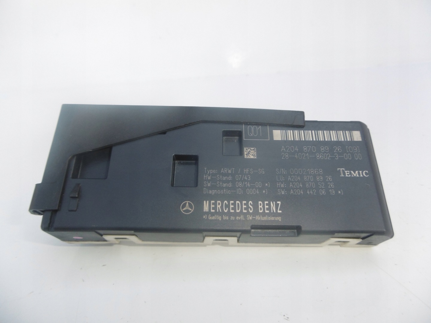 module control unit bonnet KOMBI MERCEDES W204 C-KLASA