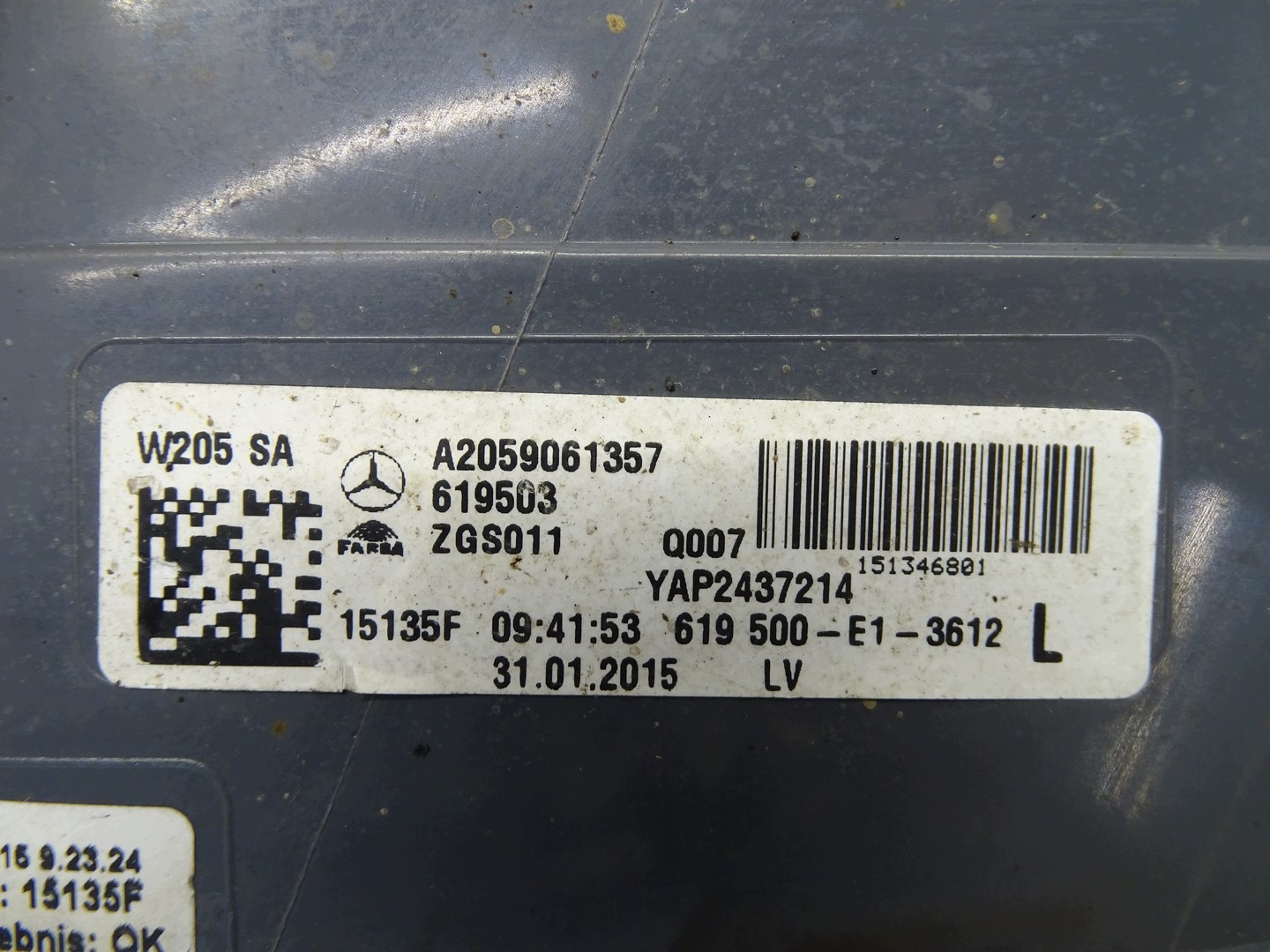 light left rear part left rear MERCEDES W205 A2059061357