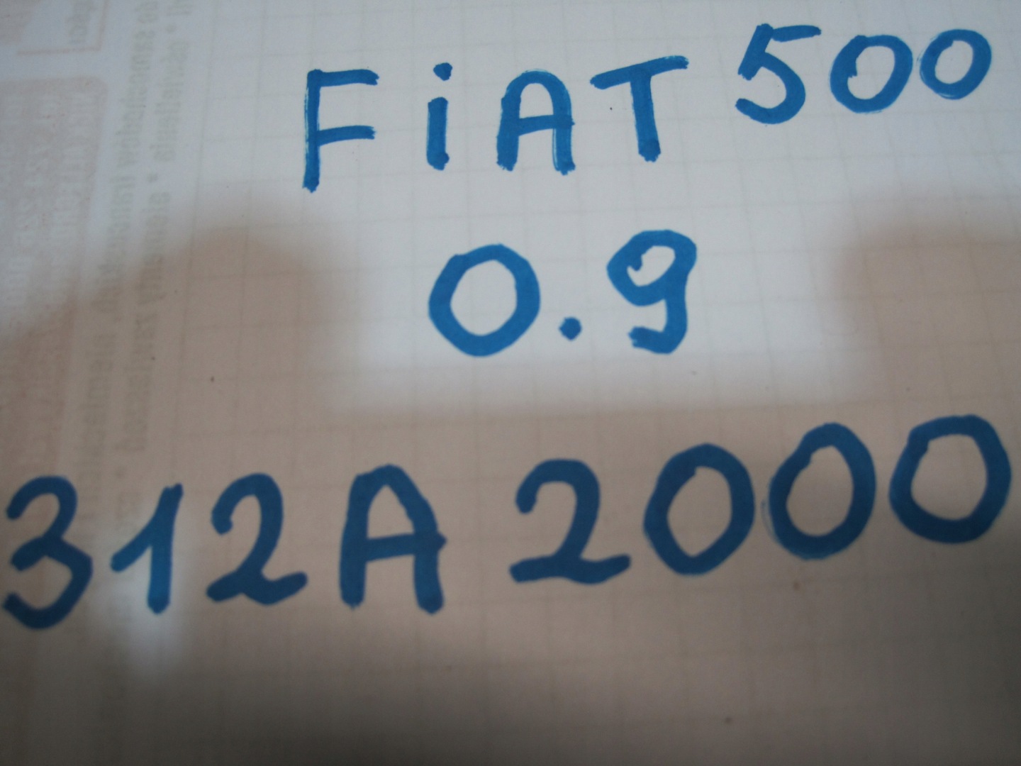 engine MOTOR FIAT 500 0.9i 312A2000 pillar