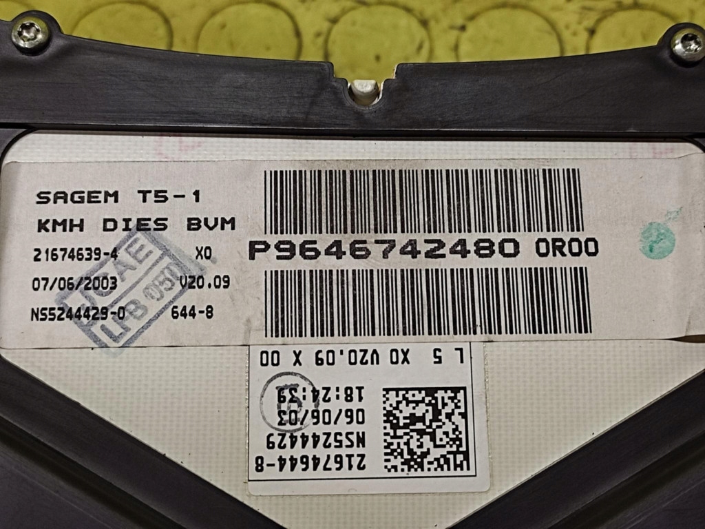 PEUGEOT 307 2.0 HDI dials P9646742480