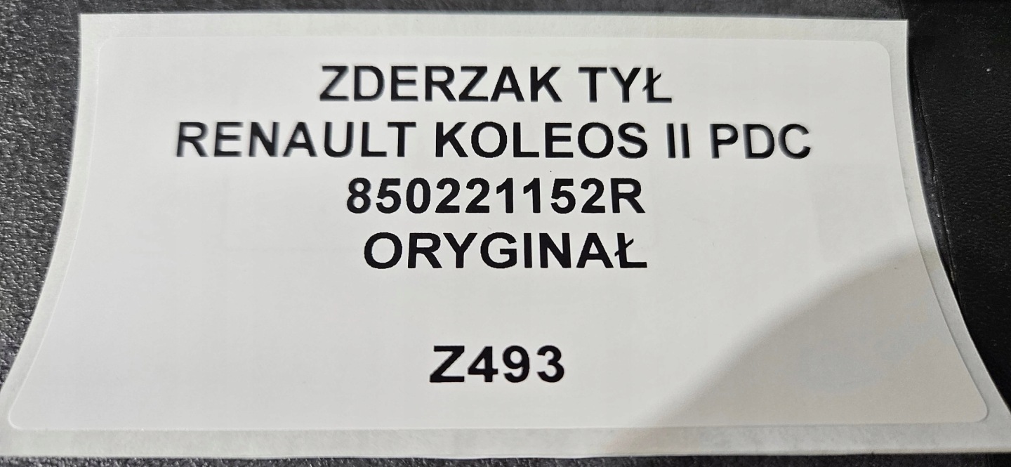 bumper rear part RENAULT KOLEOS II PDC 850221152R ORYG