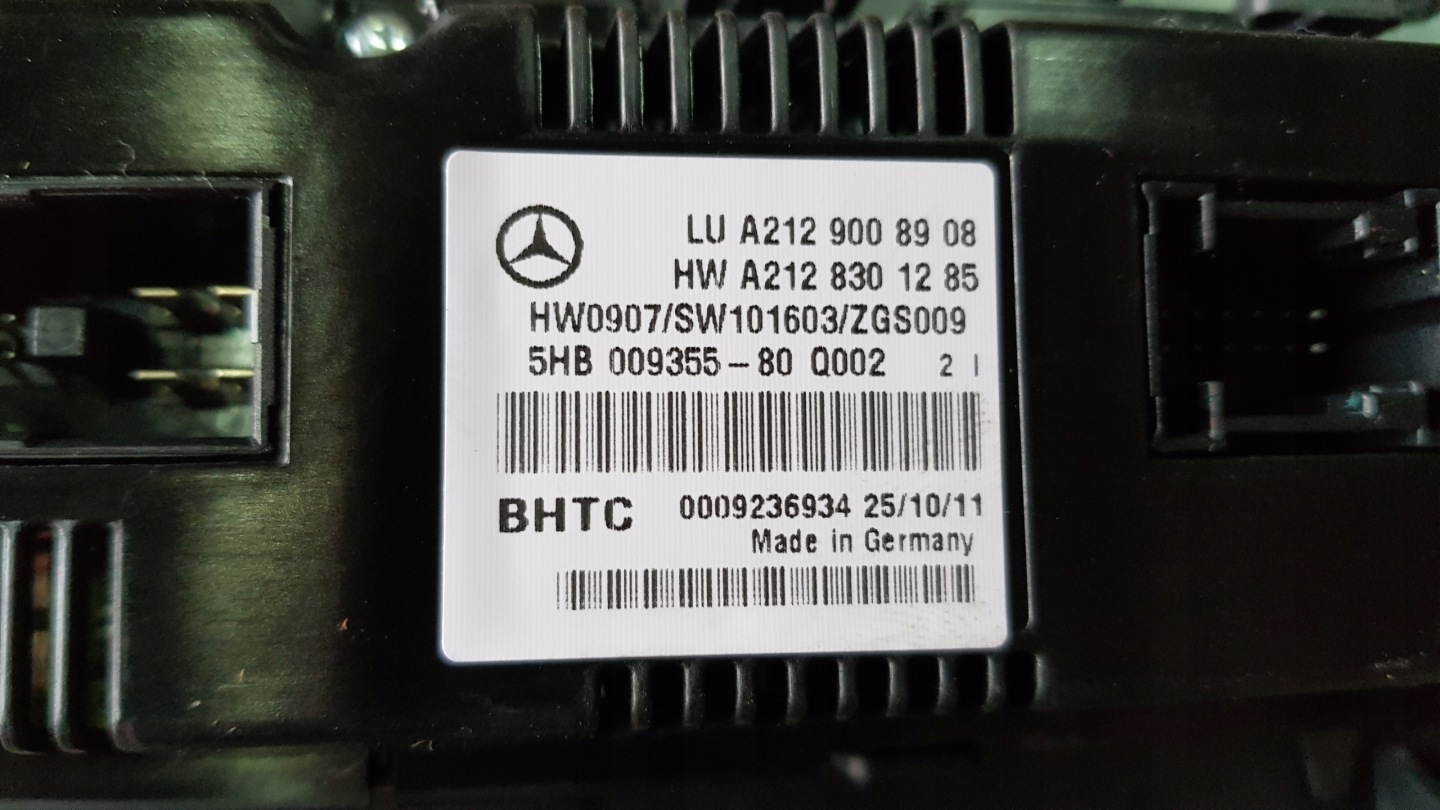 MERCEDES W212 Unite commande clima Bouton A2129008908