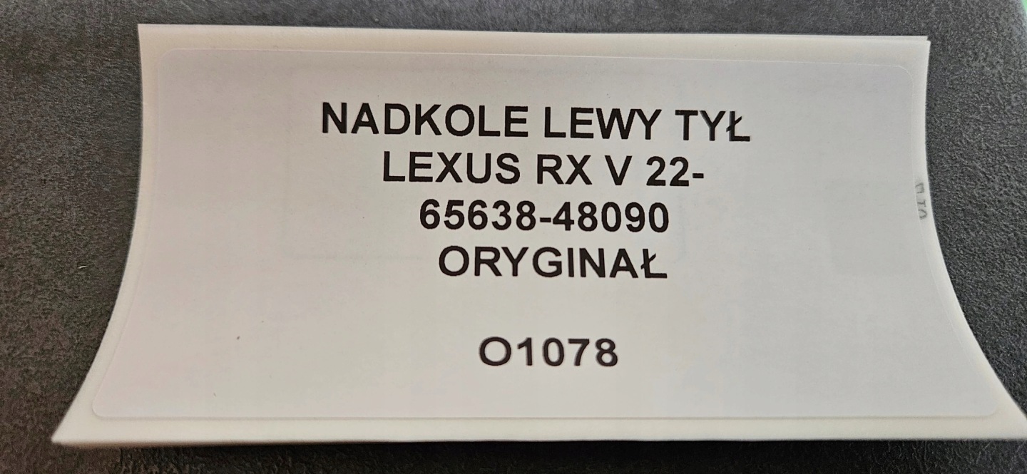 mudguard left rear part LEXUS RX V 22- original 65638-48090