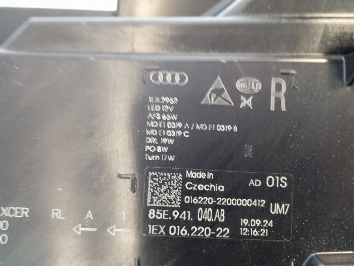 light right front front FULL LED AUDI A6 E-TRON 85E941040AB